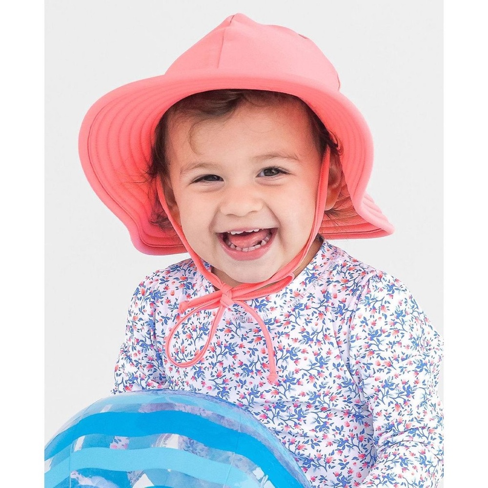 RuffleButts Girls UPF50+ Sun Protected Swim Hat size 0-12 months